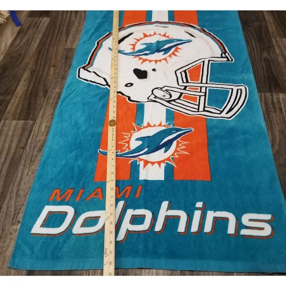 Vintage NFL Miami Dolphins Bath Towel Beach Pool Towel 53x28